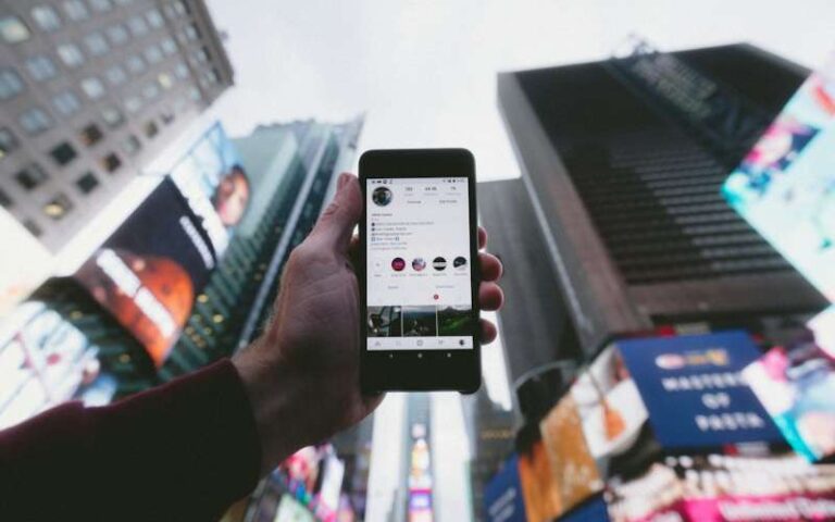 Social media profile on a smartphone