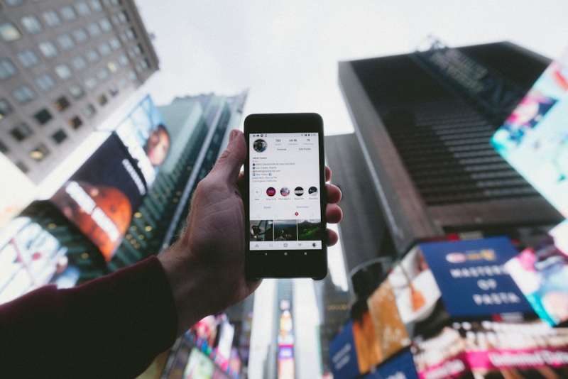 Social media profile on a smartphone