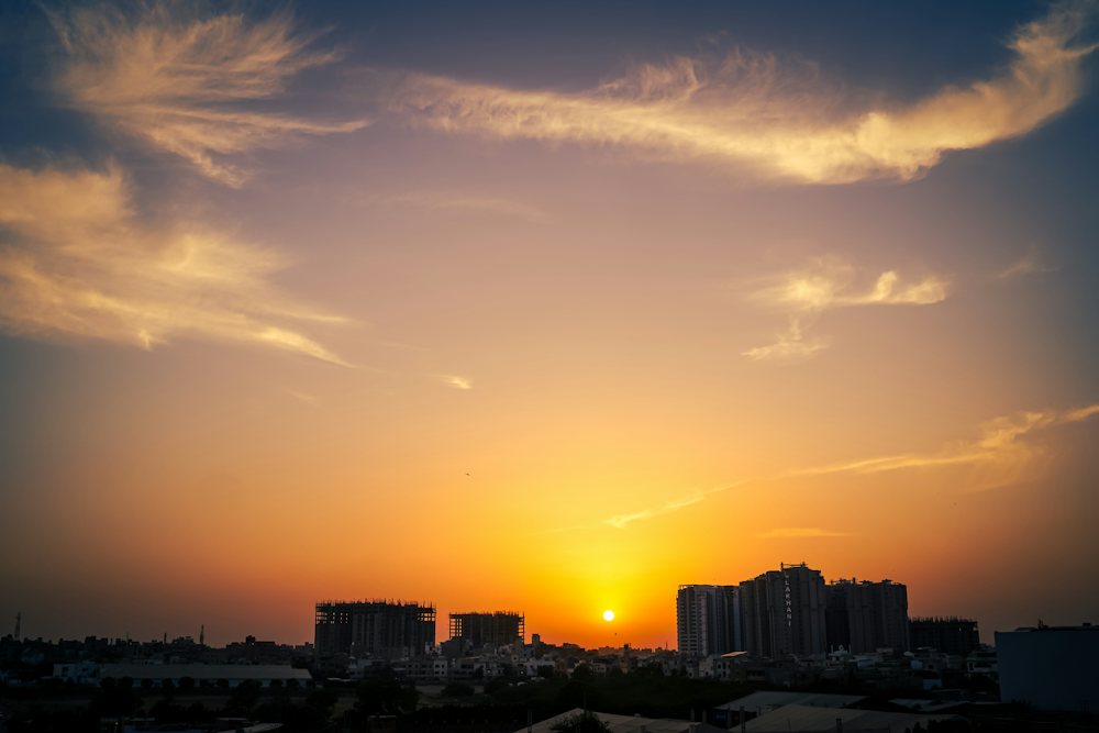 Karachi skyline at sunset